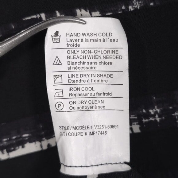 VINCE. Women's Shadow Stripe Shift 100% SILK Mini Dress SMALL/P Black White - Picture 11 of 11